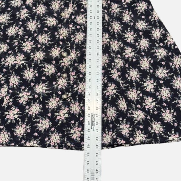 Vintage Leslie‎ Fay Dresses Petite Blue Floral Midi Dress (Size 16) - Picture 4 of 6